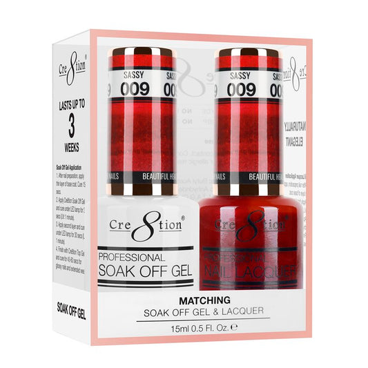 Cre8tion Duo | Matching Color Gel & Nail Lacquer #009 Sassy