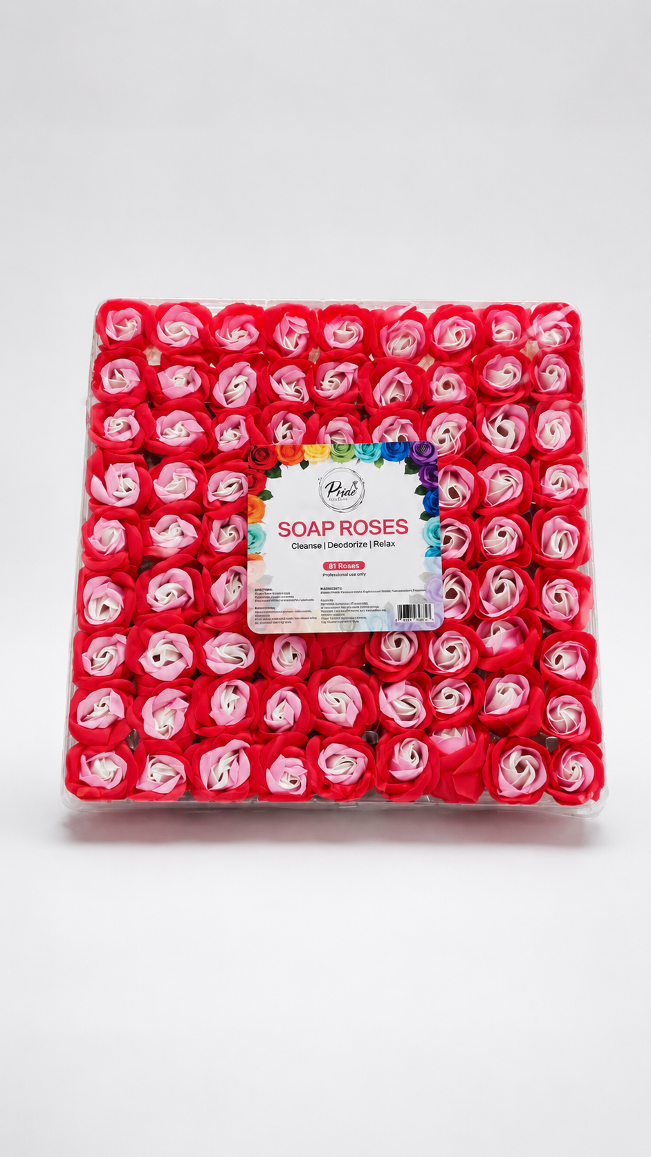 Manicure Pedicure Bath Soap Rose Flower Nail Hand & Feet - Multi Red - 81pcs