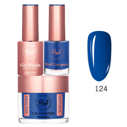 Pixie 4in1 Trio Matching (Dip/Acrylic Powder + Gel + Nail Lacquer) – 124