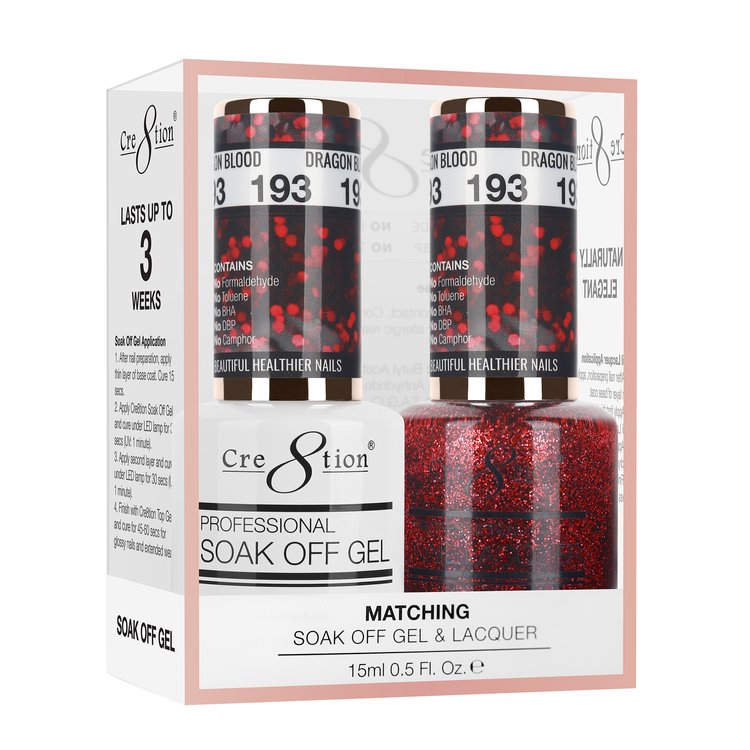 Cre8tion Duo | Matching Color Gel & Nail Lacquer #193 DragonBlood