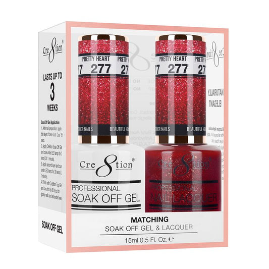 Cre8tion Duo | Matching Color Gel & Nail Lacquer #277 Pretty Heart