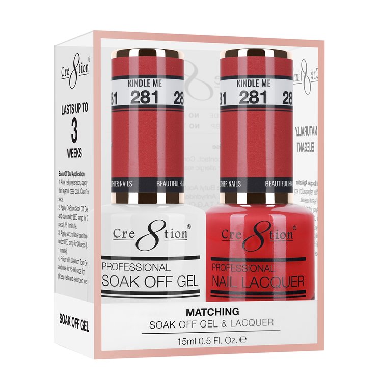 Cre8tion Duo | Matching Color Gel & Nail Lacquer #281 Kindle Me