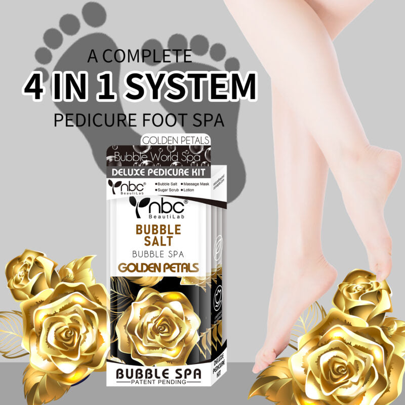 NBC Bubble World Spa 4-in-1 Pedicure kit - Gold Petals