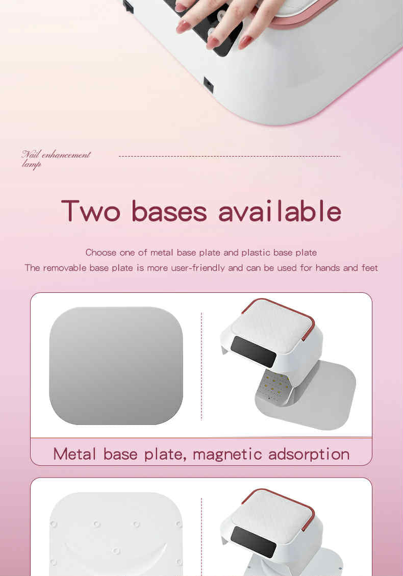 White Hybrid UV/LEDs Nail Lamp with Black Pillow top