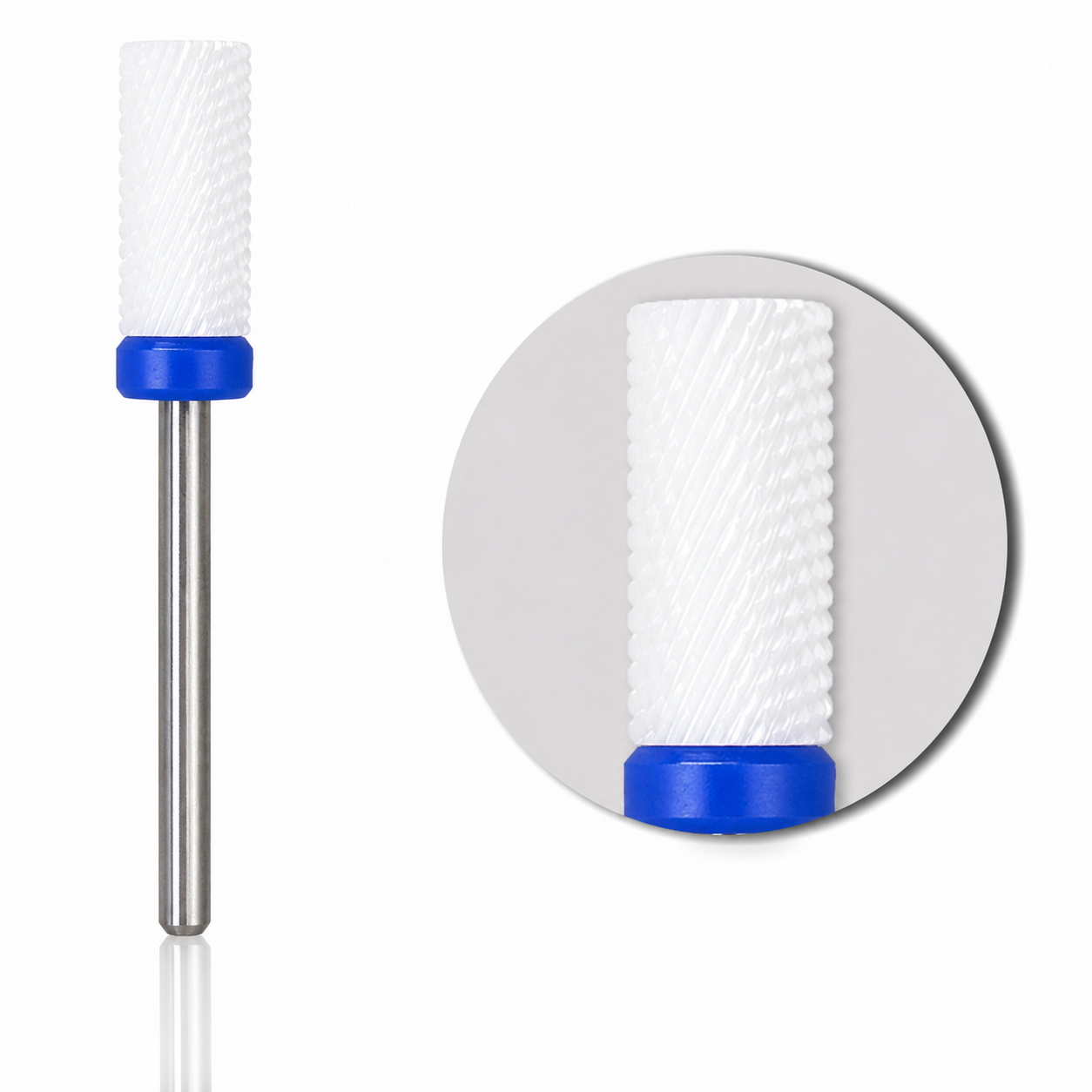 MEDIUM (M) - SMALL BARREL FLAT TOP CERAMIC NAIL BIT