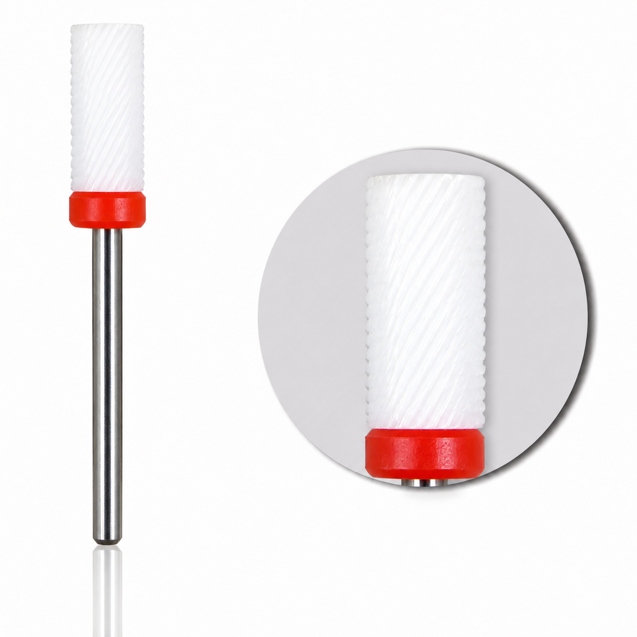 FINE (F) - SMALL BARREL FLAT TOP CERAMIC NAIL BIT