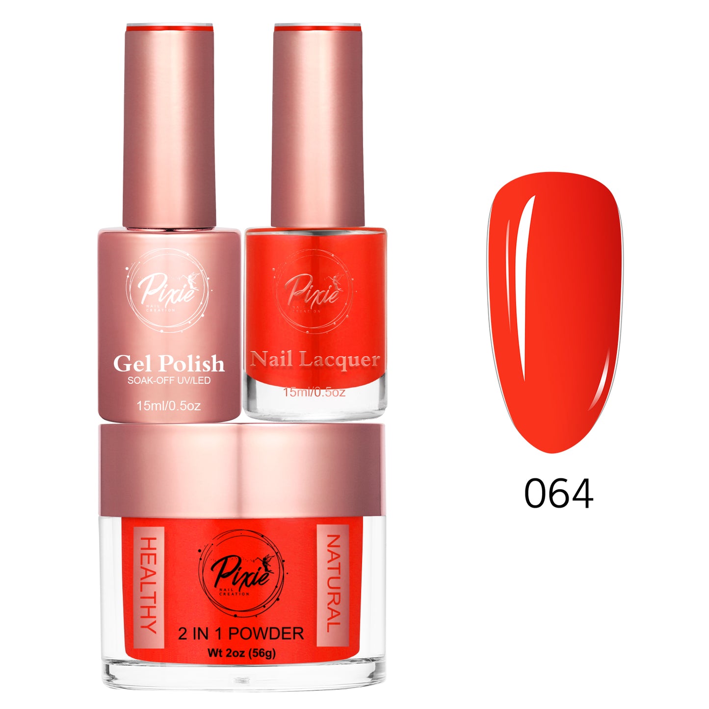 Pixie 4in1 Trio Matching (Dip/Acrylic Powder + Gel + Nail Lacquer) – 064