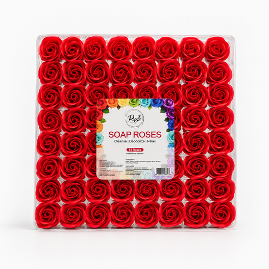 Manicure Pedicure Bath Soap Rose Flower Nail Hand & Feet - Red - 81pcs