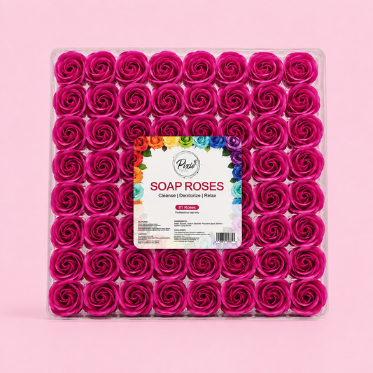 Manicure Pedicure Bath Soap Rose Flower Nail Hand & Feet - Hot Pink - 81pcs