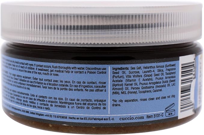 CUCCIO EXTRA FINE SEA SALT SCRUB - MILK & HONEY -8OZ