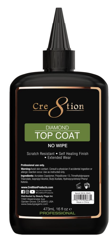 Cre8tion | Diamond Soak Off Gel (No Wipe Top Coat) - 16 oz ( 473ml) *REFILL*