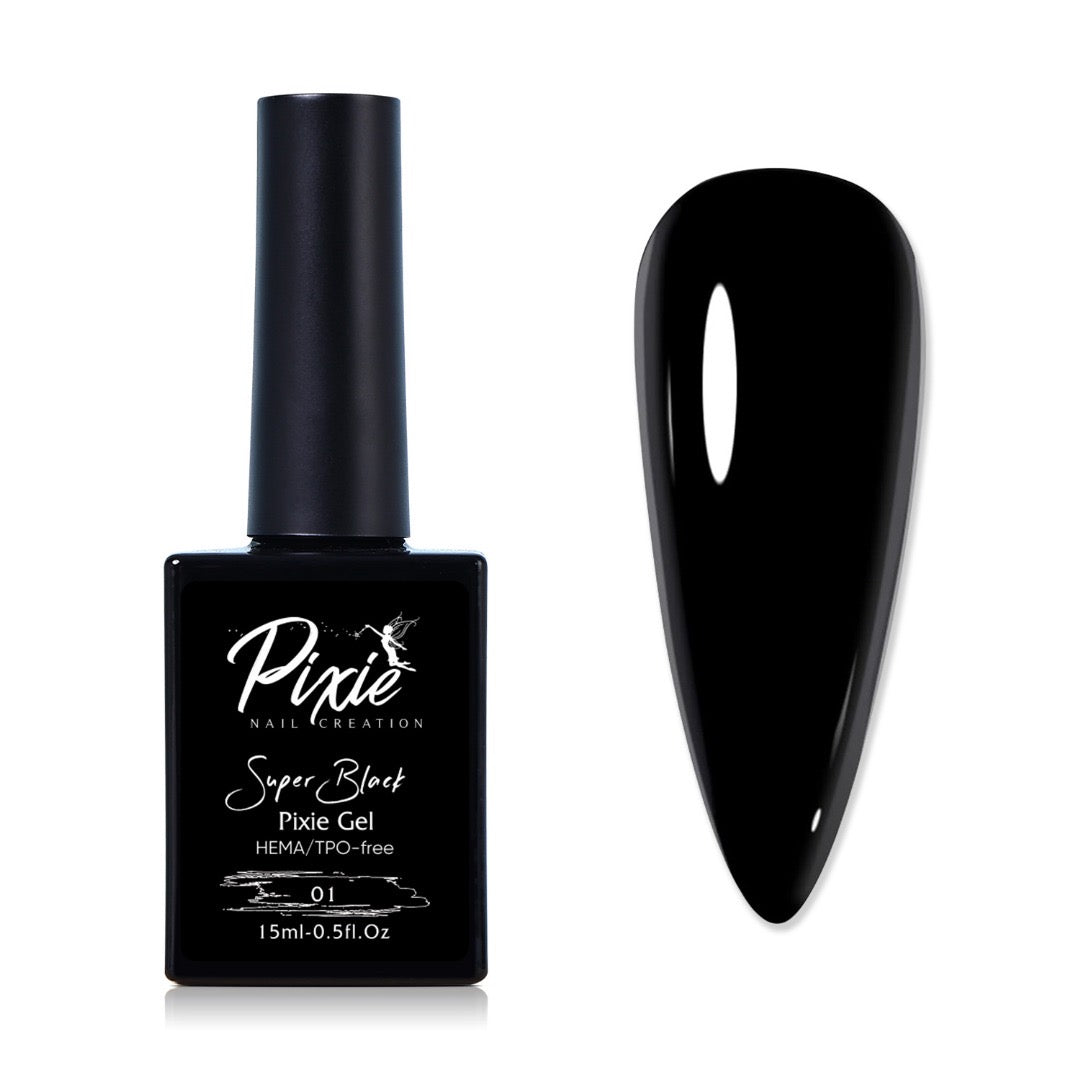 Super Black Pixie Gel Polish - P002 (15ml)