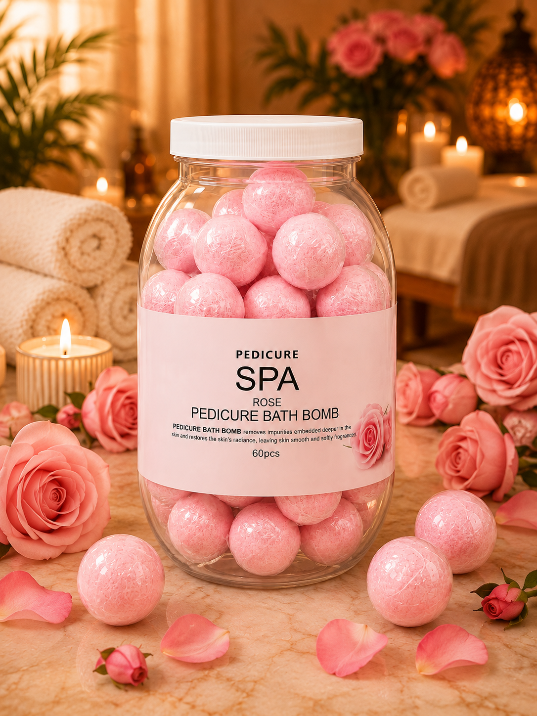 BATH BOMB SPA - ROSE (60pcs)