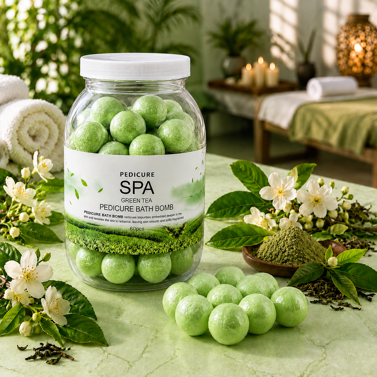 BATH BOMB SPA - GREEN TEA (60pcs)