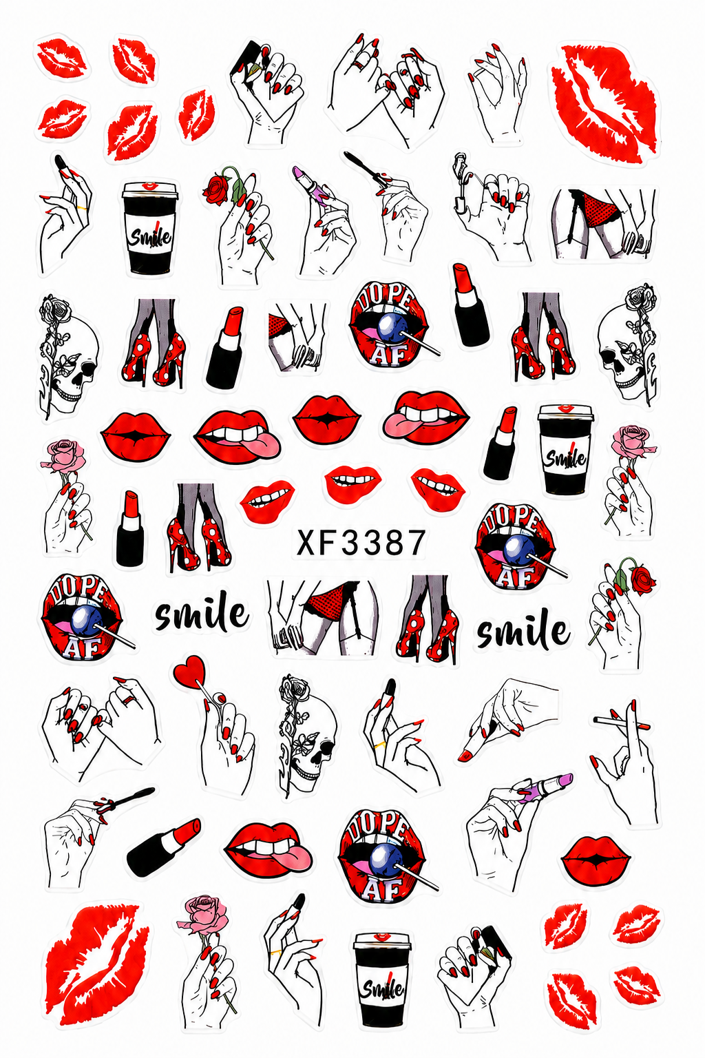 Lip - Women Nails Stickers
