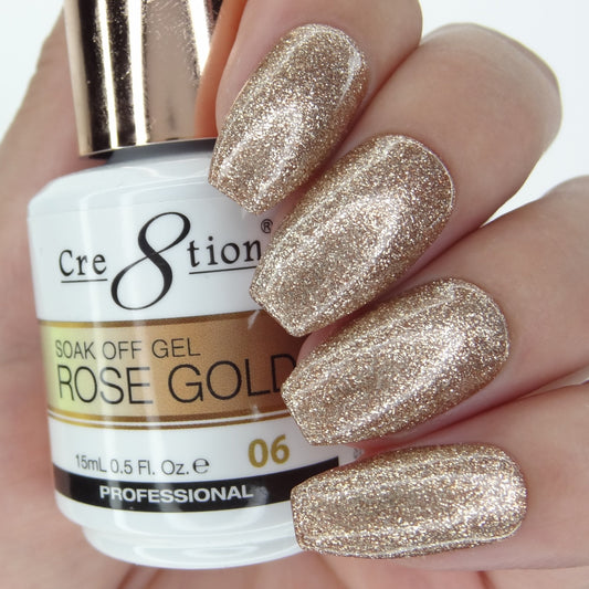 Cre8tion Rose Gold Soak Off Gel 0.5oz - 06
