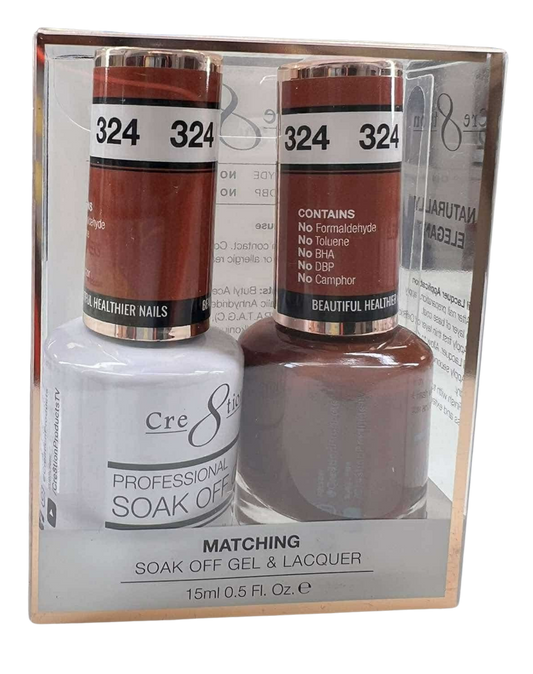 Cre8tion Duo | Matching Color Gel & Nail Lacquer - #324