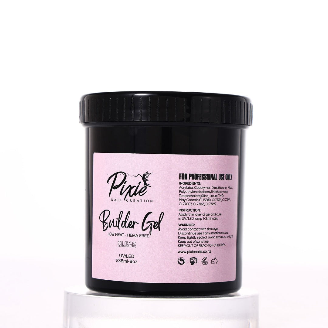 Builder Gel in Pot - CLEAR - LOW HEAT (225g ) NEW FORMULA
