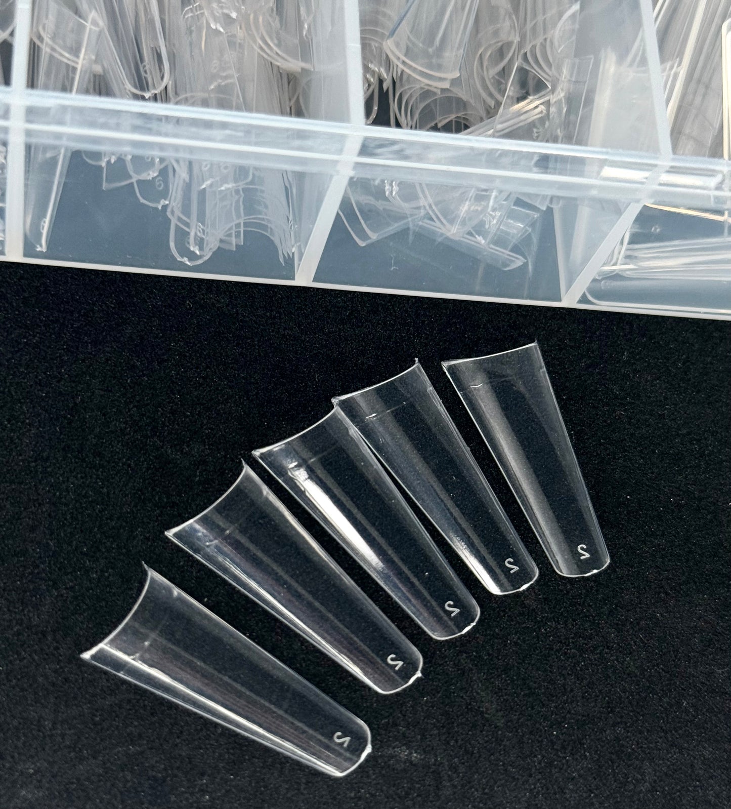 Non - C curl Coffin Clear Tips - 1 box ( 550pcs )