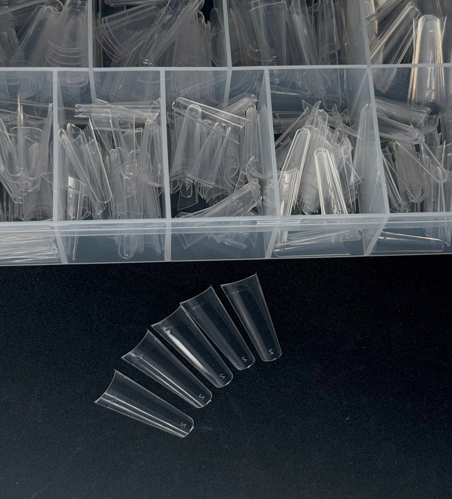 Non - C curl Coffin Clear Tips - 1 box ( 550pcs )