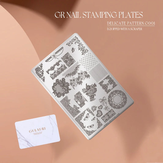 Gulauri - Nail Stamping Plates - Delicate Pattern 001