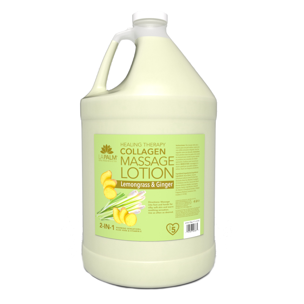 La Palm | Healing Therapy Massage Lotion - LEMONGRASS & GINGER - 1 Gallon