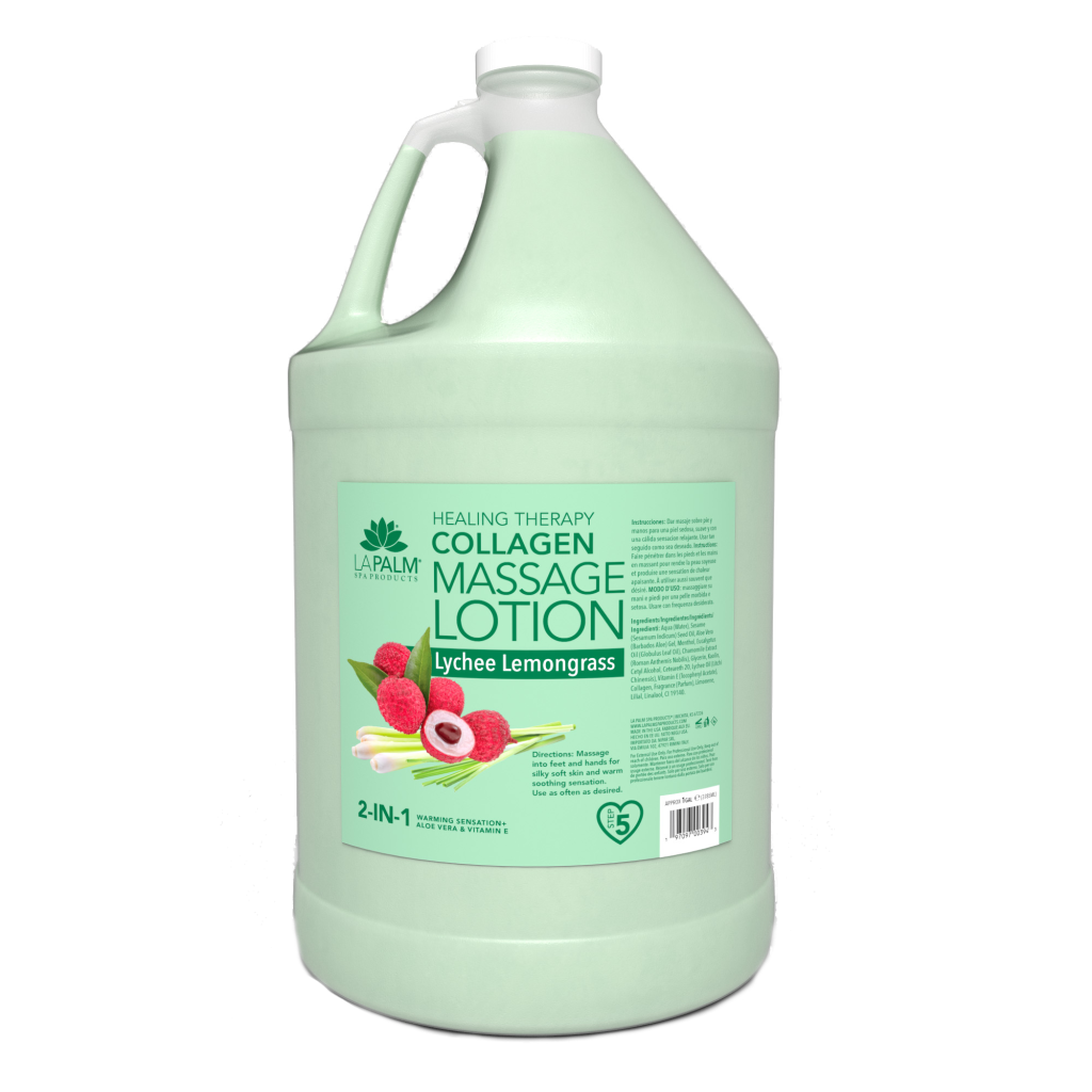 La Palm | Healing Therapy Massage Lotion - LYCHEE LEMONGRASS - 1 Gallon