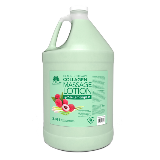 La Palm | Healing Therapy Massage Lotion - LYCHEE LEMONGRASS - 1 Gallon