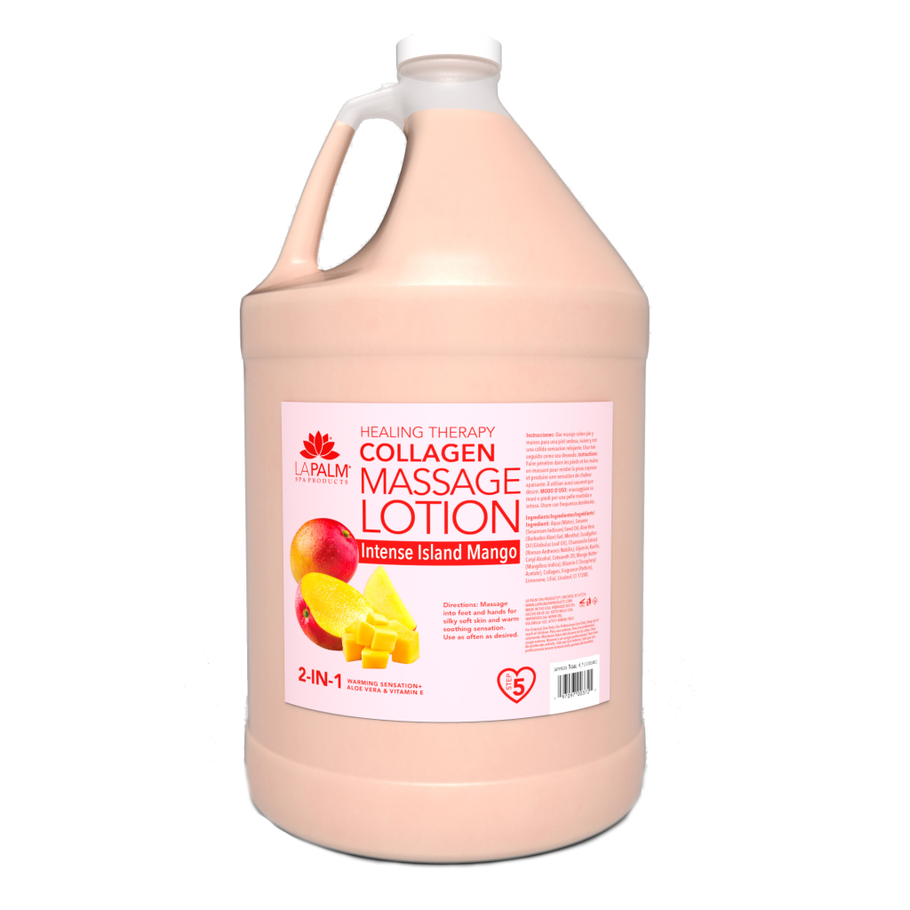 La Palm | Healing Therapy Massage Lotion - INTENSE ISLAND MANGO- 1 Gallon