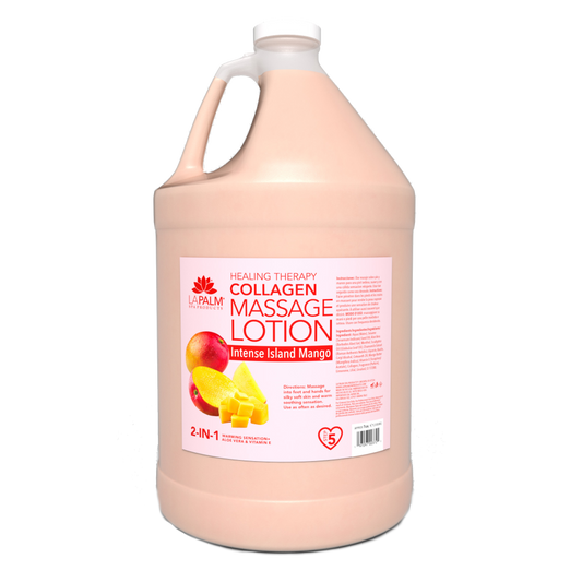 La Palm | Healing Therapy Massage Lotion - INTENSE ISLAND MANGO- 1 Gallon