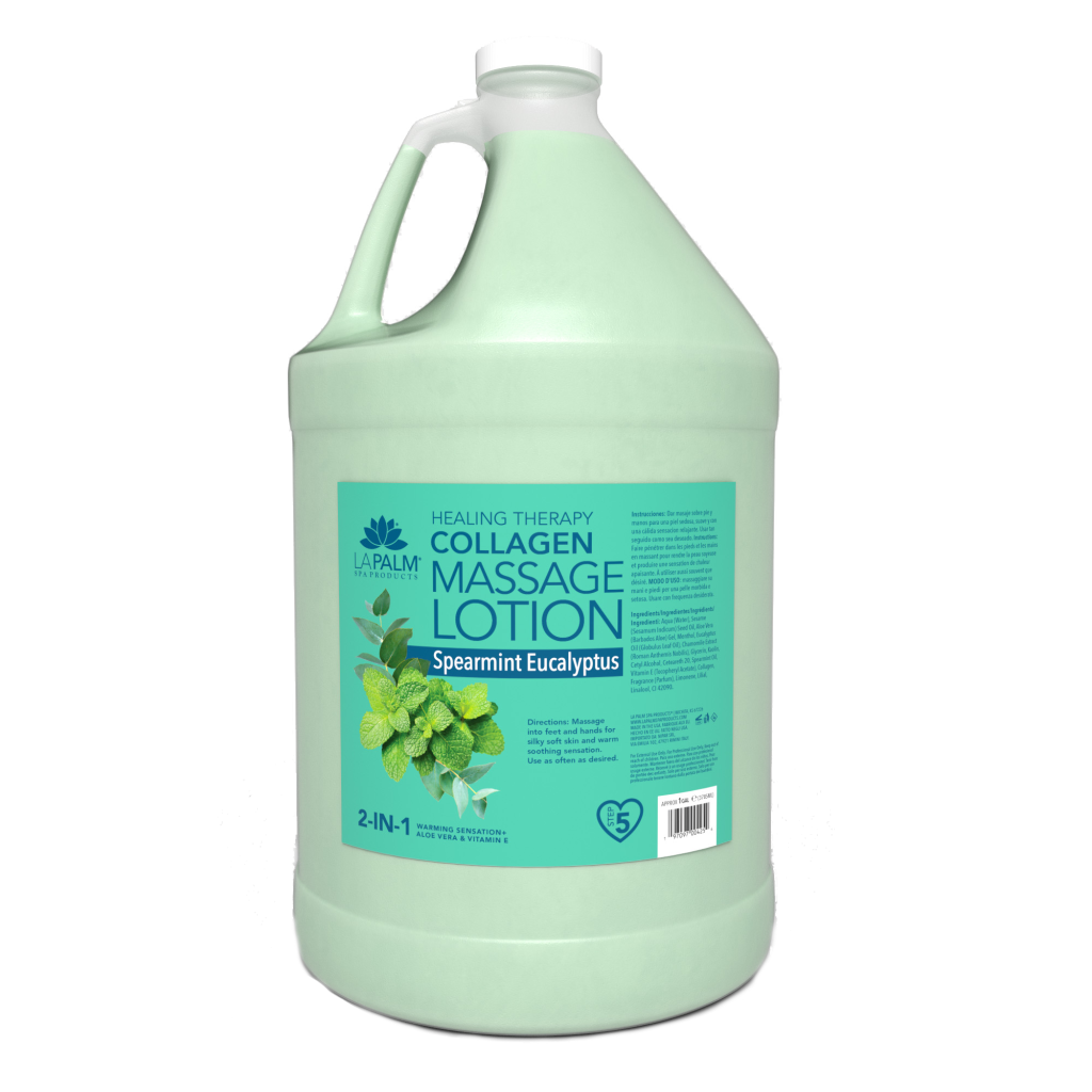 La Palm | Healing Therapy Massage Lotion - SPEARMINT EUCALYPTUS - 1 Gallon