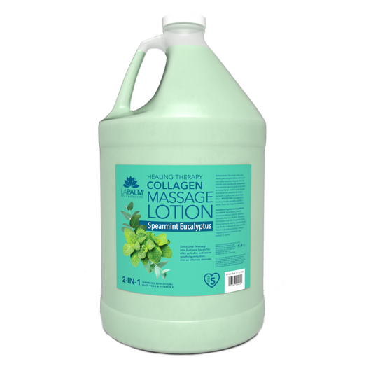 La Palm | Healing Therapy Massage Lotion - SPEARMINT EUCALYPTUS - 1 Gallon
