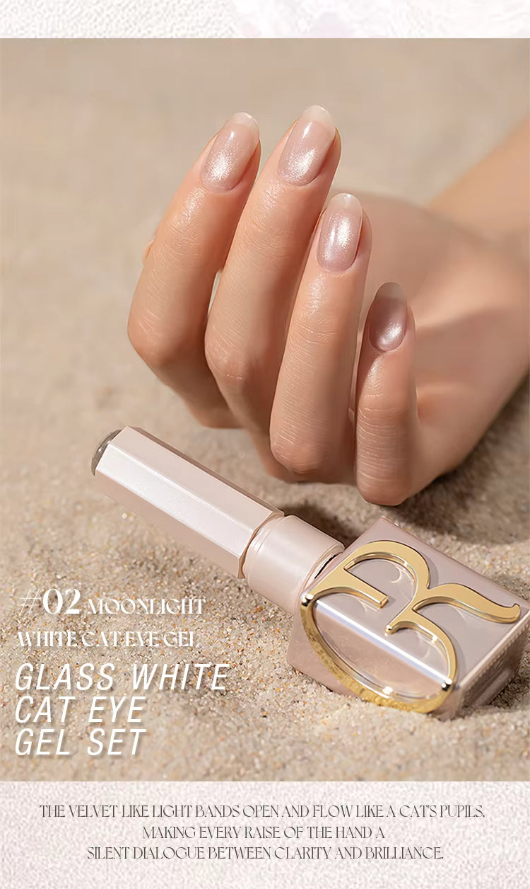 Glass White Cat Eye Gel set ( 3 bottle per set )
