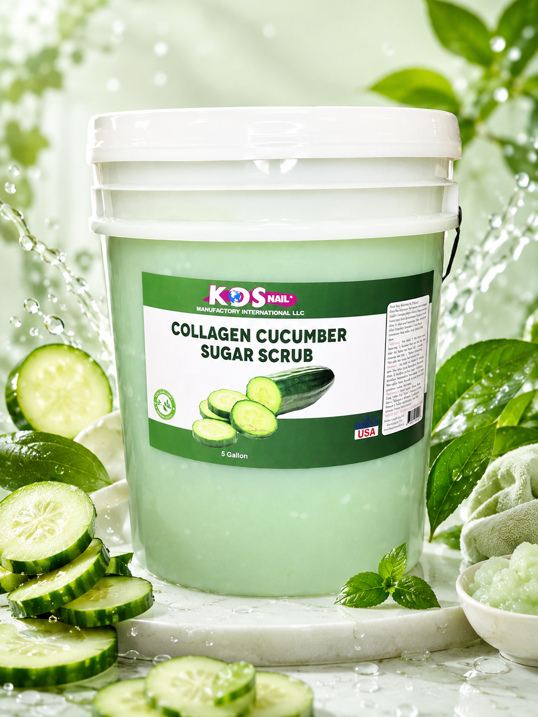 KDS | Collagen Cucumber Sugar Scrub - 5 Gallon