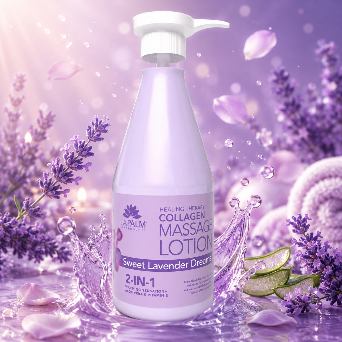 La Palm | Healing Therapy Massage Lotion - SWEET LAVENDER DREAM - 24 oz (710ML)