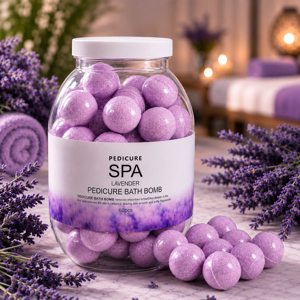 BATH BOMB SPA - LAVENDER (60pcs)