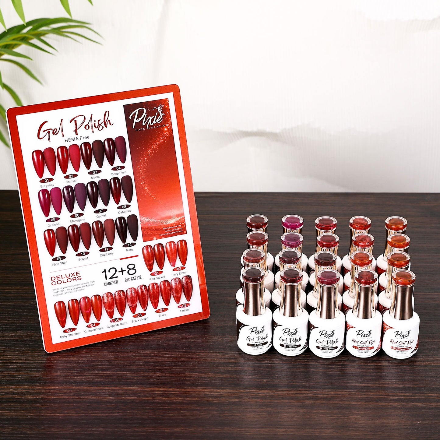 PIXIE | Super Dark Red & Red Cat Eye Gel Collection - 20 colors
