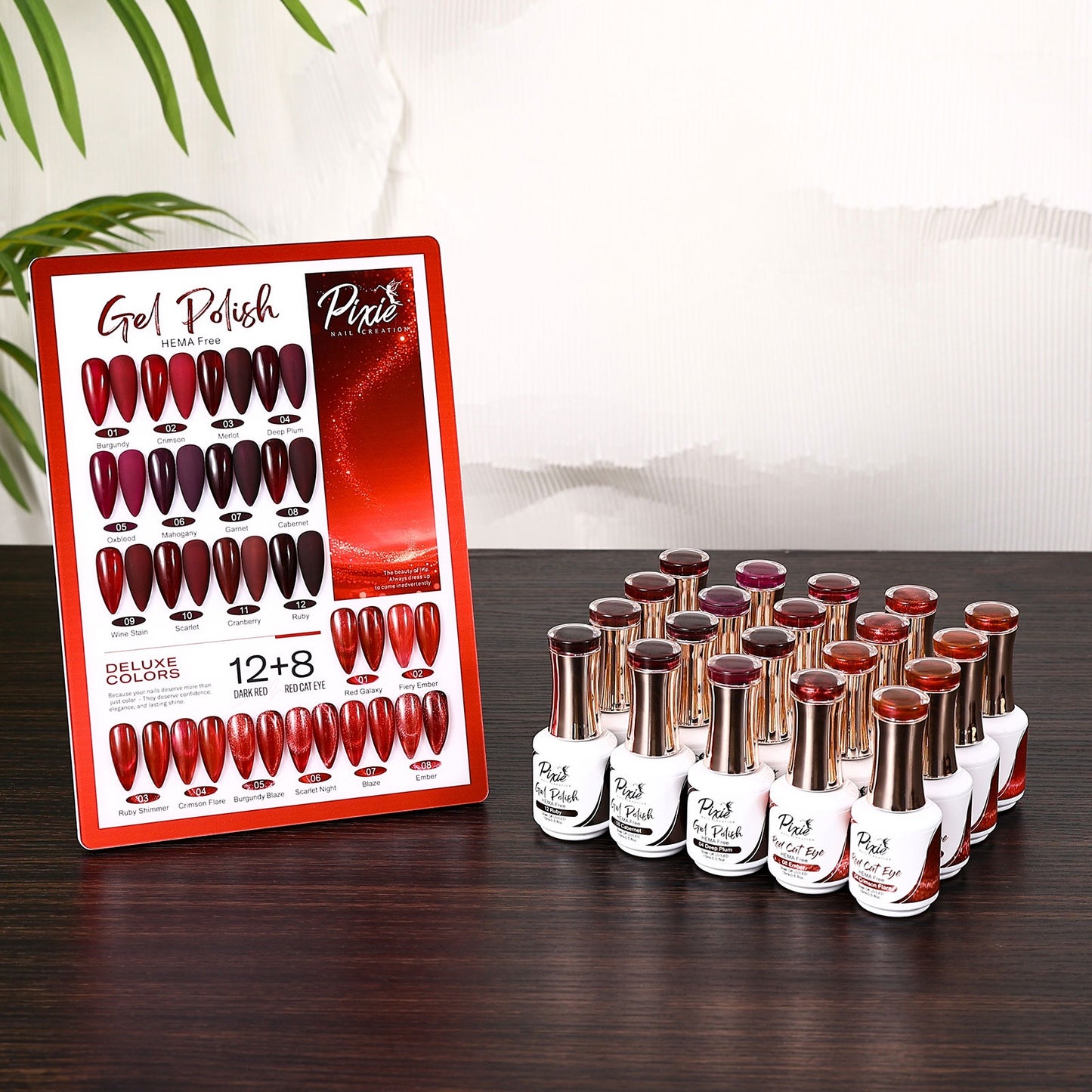 PIXIE | Super Dark Red & Red Cat Eye Gel Collection - 20 colors