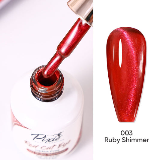PIXIE | Red Cat Eye gel polish - #CE003 Ruby Shimmer