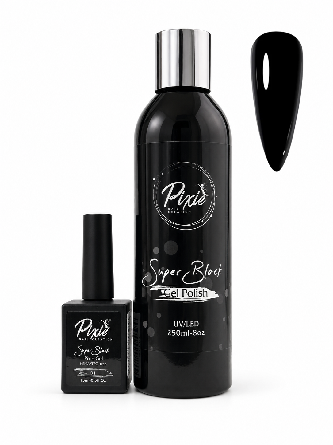 Super Black Gel Refill 8oz ( Free 1 Super Black 15ml )