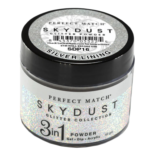 Lechat - SkyDust Glitter Powder - SDP16 Silver Lining 1.5 oz