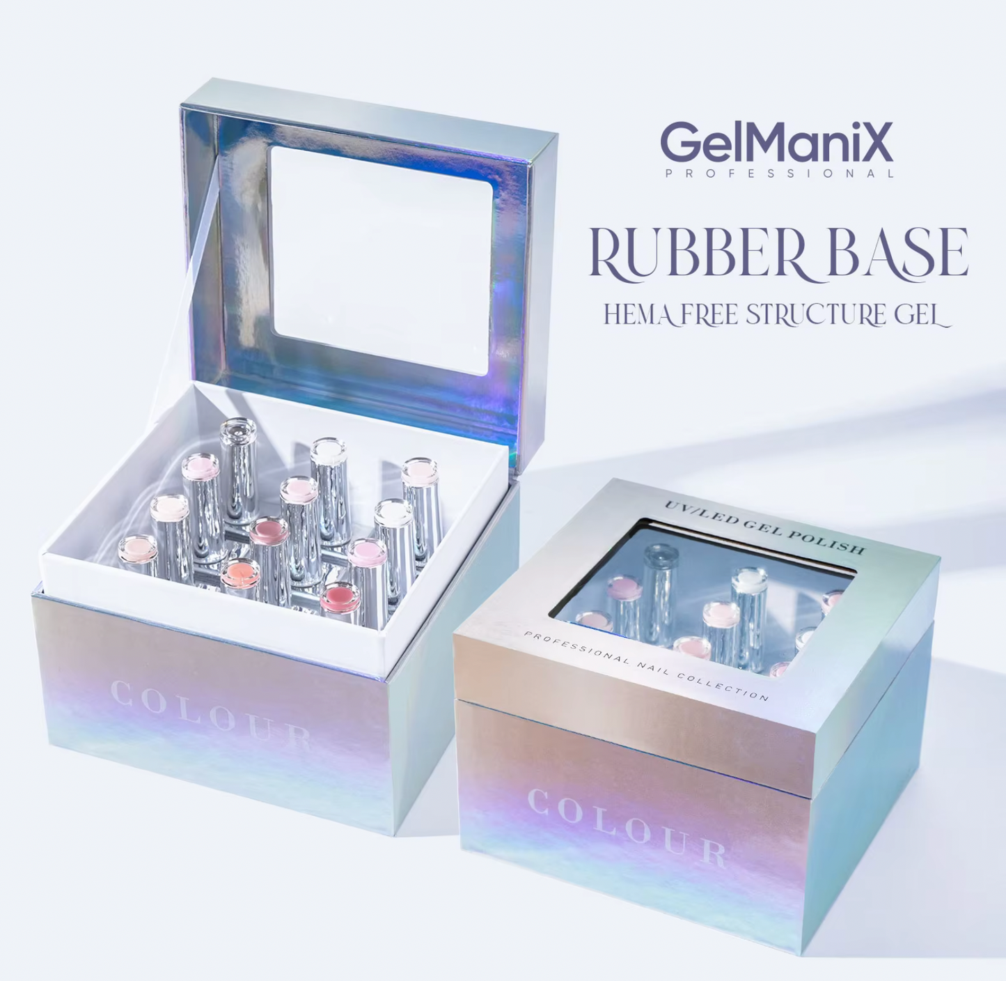 GelManiX Rubber Base Coat - 12 Colours Set