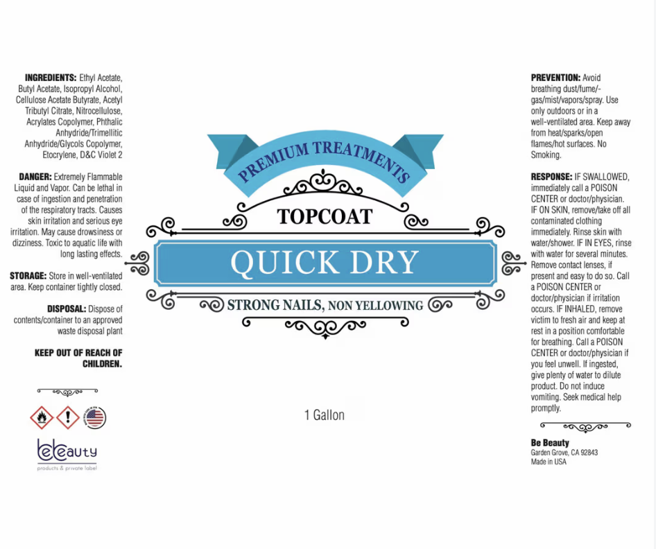 BeBeauty | Premium Quick Dry Top Coat 1 Gallon