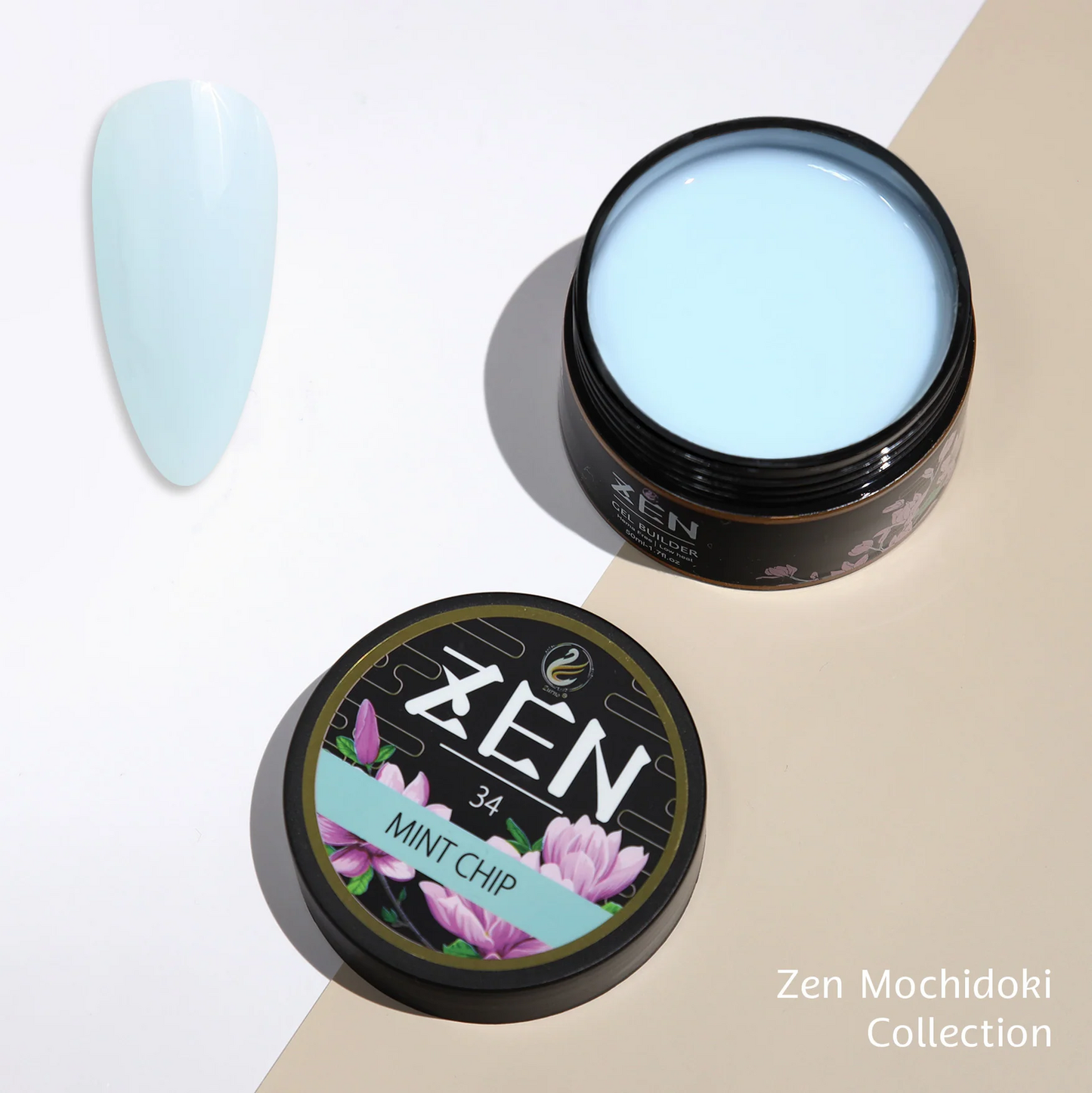 KaZEN| Builder Hard Gel -#34 - Mint Chip - Mochidoki Collection - 50ml