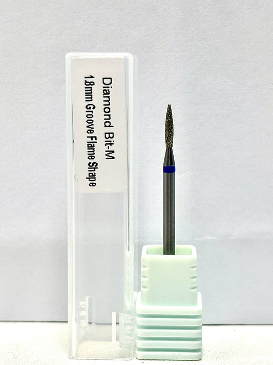 Diamond Bit - 1.8mm Groove Flame Shape Drill Bit