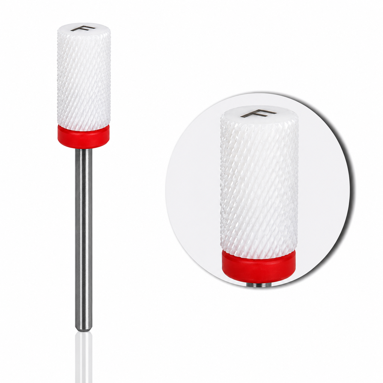 LARGE FLAT TOP CERAMIC NAIL BIT - FINE (F)