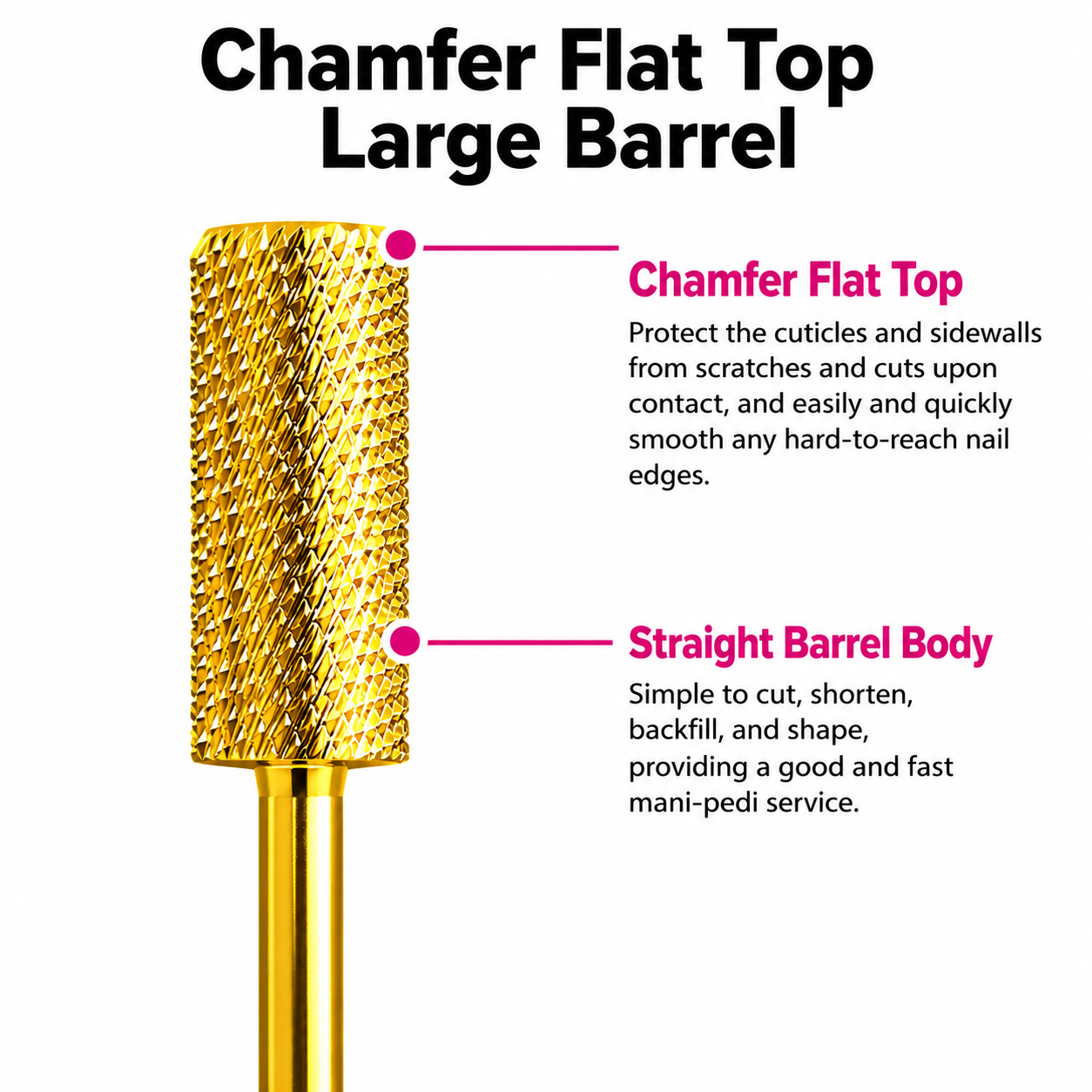 MEDIUM (M)-LARGE CHAMFER TOP BARREL NAIL BIT