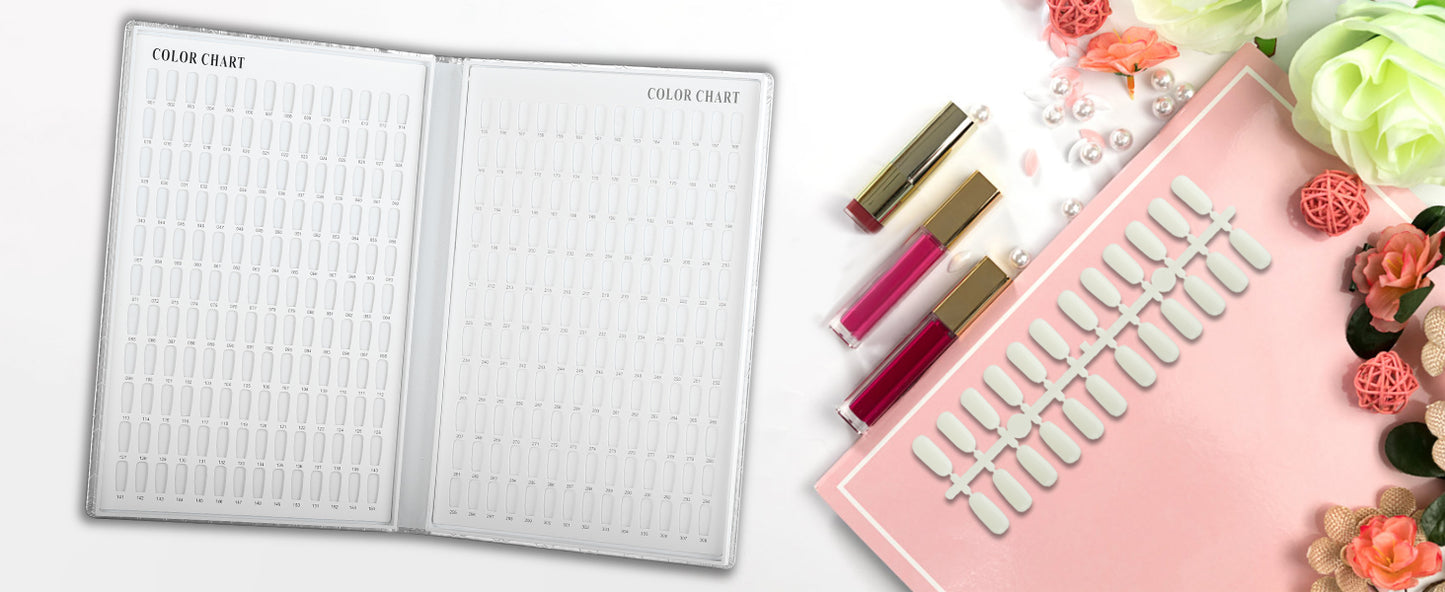 308 Colors Nail Polish Display Book with 360 Tips