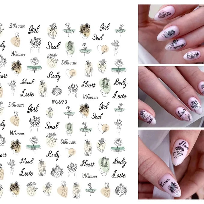 Geometry Face Nail sticker