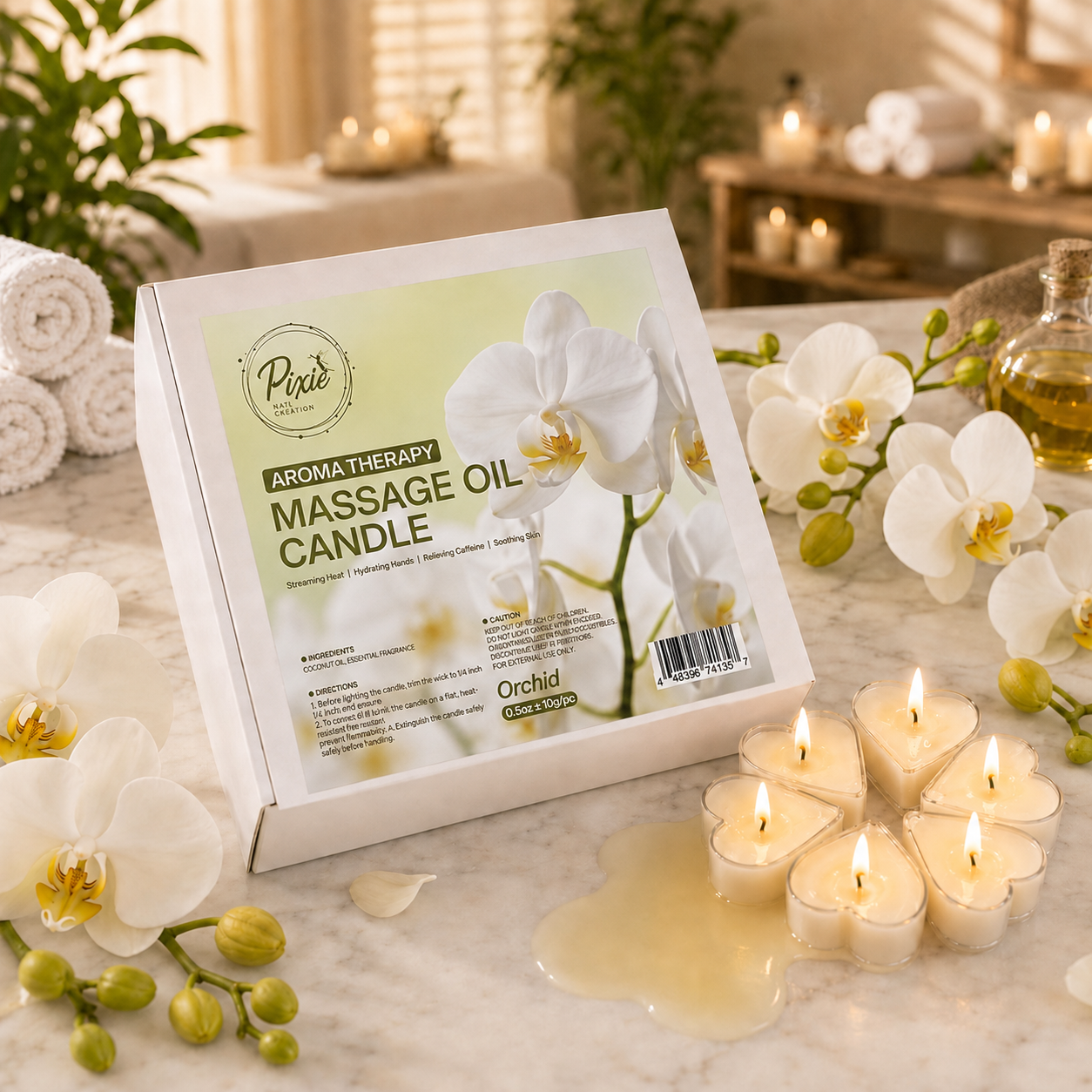 MASSAGE OIL CANDLE - ORCHID (100pcs/box)